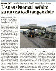 L’ANAS sistema l’asfalto su un tratto di tangenziale