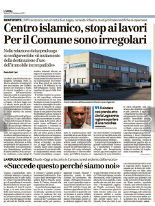 Centro islamico, stop ai lavori, sono irregolari
