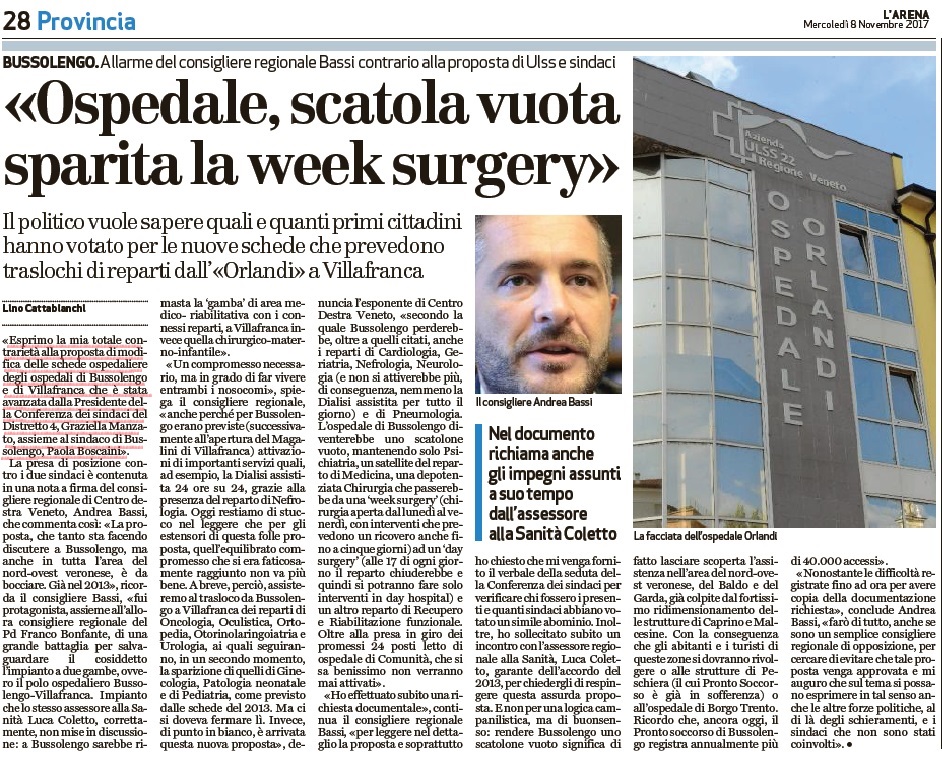 Bussolengo. L’Ospedale Orlandi, una scatola vuota.