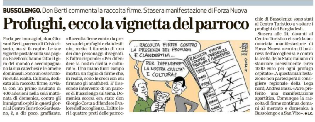 Profughi, l’intervento dei parroci e la mia risposta