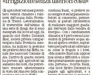 Le acque del Biffis per l’agricoltura, interviene Venezia