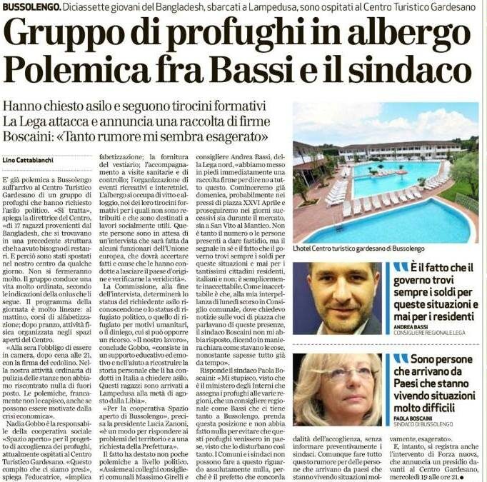 Gruppo di profughi in albergo, polemica tra Bassi e il sindaco