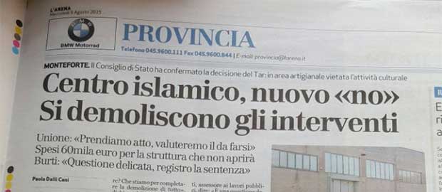 Cala definitivamente il sipario sulla moschea di Monteforte
