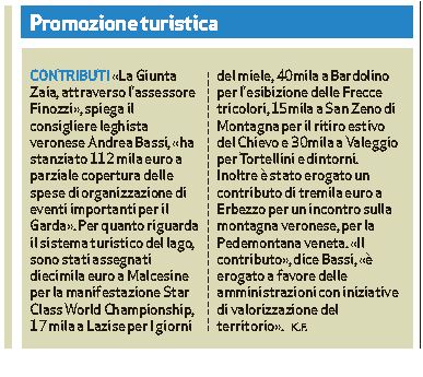 Promozione turistica, fondi al Veronese